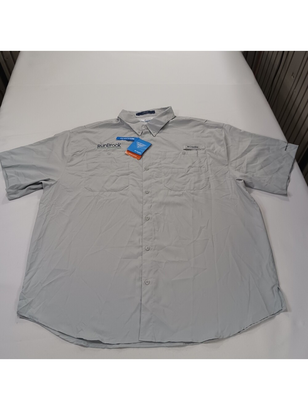 Columbia RunBrook Men's 2XL Tamiami Il Short Sleeve Gray Button-Up Shirt XM9994